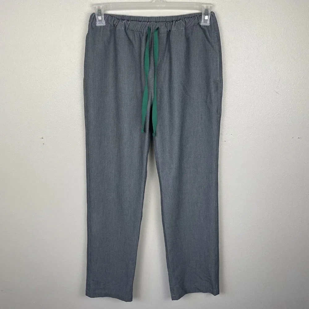Figs Pisco Scrub Pants Mens XS Graphite Grey Elastic Waist Drawstring Pockets